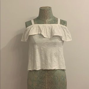 white off the shoulder tshirt